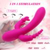 Vibrador De Masaje De Silicona Multifrecuencia 3 En 1 Para Mujer (rosa)