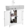 Mueble bajo lavabo blanco 2 puertas con 1 estantería - L60 cm