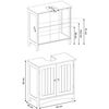 Mueble Bajo Lavabo Blanco 2 Puertas Con 1 Estantería - L60 Cm - L 60  X A 30  X H 60  Cm