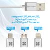 Cable 3-en-1 Usb-c, Micro Usb, Mfi Lightning Promate Unilink-trio – Plata