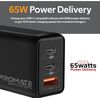 Cargador Gan Usb-c Dual 65w Y Usb-a 30w, Promate Ganport3-65pd – Negro