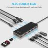 Hub 9-en-1 Vga 1080p 100w, Hdmi 4k Lan 1000mpbs Usb 3.0 Promate Primehub-go