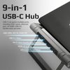 Soporte Para Portátil Hub Usb-c Desmontable 9 En 1, 100 W, Puerto Hdmi 4k, Puerto Ethernet De 1 Gbps, Doble Usb 3.0 Y Ranurasd/microsd Promate Primebase-c