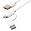 Cable Micro-usb Y Usb Tipo C A Usb 2 En 1 De 30 Cm Original Xiaomi - Blanco