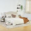 Cama Contenedor Doble Con Cajones Y Revestimiento De Tela 140x190cm Meubles Cosy Beige