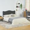 Cama Contenedor Doble Con Cajones Y Revestimiento De Tela 160x200cm Meubles Cosy Gris