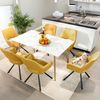 Set 4 Sillas De Comedor Escandinavas Reposabrazos De Tela Y Patas De Metal Meubles Cosy 58,5*59*81 Cm Amarillo