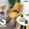 Set 4 Sillas De Comedor Escandinavas Reposabrazos De Tela Y Patas De Metal Meubles Cosy 58,5*59*81 Cm Amarillo