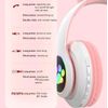 Auriculares Bluetooth Con Luces Rgb - Auriculares Con Orejas De Gato - Auriculares Inalámbricos - Auriculares Rosados