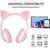 Auriculares Bluetooth Con Luces Rgb - Auriculares Con Orejas De Gato - Auriculares Inalámbricos - Auriculares Rosados