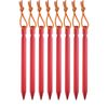 Estacas Para Tienda / Estacas Para El Suelo Con Anilla 18 Cm Aluminio Rojo/naranja 8 Unidades