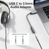 Adaptador Dac De Cable Adaptador De Audio Usb-c De 32 Bits / 384 Khz A 3,5 Mm Grey