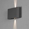 Lámpara Led De Pared Chieri Gris Antracita 2x6w Konstsmide