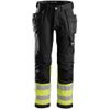 Snickers Workwear-32350466058-3235 Pantalón Algodón A.v. Con Bolsillos Flotantes Clase 1 Negro-amarillo A.v. Talla 58