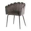 Silla De Comedor Limhamn Terciopelo Negro Y Gris Venture Home