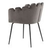 Silla De Comedor Limhamn Terciopelo Negro Y Gris Venture Home