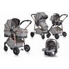 Carrito De Bebé Trio 3 In 1 Milan Gris