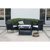 Conjunto Muebles Jardín Conjunto Sofá Washington Negro  1 Sofá Doble, 2 Sillones 1 Mesa Ratán Sintético