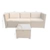 Conjunto Muebles Jardín Bahamas Sofá Triple Con Mesa Marrón Tostado  2 Módulos Esquina, 1 Módulo Central, 1 Mesa Ratán Sintético