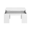 Mesa De Centro Elevable Blanco Brillo 100x50x43 Cm