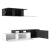 Mueble De Tv Modular Color Gris Ceniza Y Blanco Brillo 2 Módulos Doble Montaje Salón Comedor 200x41 Cm