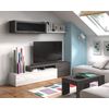 Mueble De Tv Modular Color Gris Ceniza Y Blanco Brillo 2 Módulos Doble Montaje Salón Comedor 200x41 Cm
