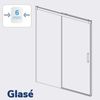 Frontal De Ducha + Puerta Corredera Glasé Perfil Cromado  115 Cm Sin Pared Lateral