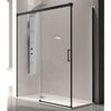 Frontal De Ducha + Puerta Corredera Glasé Perfil Negro Mate  120 Cm Sin Pared Lateral