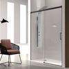 Frontal De Ducha + Puerta Corredera Glasé Perfil Negro Mate  120 Cm Sin Pared Lateral