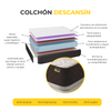 Pack Colchon + Canape Abatible Descansin | 150 X 190 | Blanco | Maxima Comodidad | Gran Almacenaje