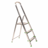 Keroppa Escalera Doméstica Plegable 3 Peldaños Aluminio Con Gancho De Pared Multiusos. Antideslizante, Ligera Y Resistente.