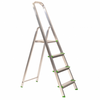 Keroppa Escalera Doméstica Plegable 4 Peldaños Aluminio Con Gancho De Pared Multiusos. Antideslizante, Ligera Y Resistente.