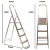 Keroppa Escalera Doméstica Plegable 4 Peldaños Aluminio Con Gancho De Pared Multiusos. Antideslizante, Ligera Y Resistente.