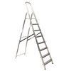 Keroppa Escalera Doméstica Plegable 8 Peldaños Aluminio Con Gancho De Pared Multiusos. Antideslizante, Ligera Y Resistente.