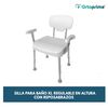 Silla Para Baño Xl Regulable En Altura Con Reposabrazos Ortoprime