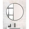 Espejo De Pared Redondo Borde Negro | Espejo Decorativo Redondo Marco Negro | Espejo De Baño Redondo | 80cm - Negro