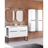 Mueble De Baño Al Suelo Con Lavabo Cerámico | 2 Cajones Con Cierre Amortiguado Y Organizador | 120cm (2 Senos) - Blanco Brillo