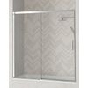 Mampara Frente De Bañera De 1 Fijo 1 Puerta Corredera | Cristal Templado 6mm Con Antical Transparente | Perfil Cromo Brillo 175 Cm (adaptable 169-174cm)