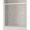 Mampara Frente De Bañera De 1 Fijo 1 Puerta Corredera | Cristal Templado 6mm Con Antical Transparente | Perfil Blanco Mate 150 Cm (adaptable 144-149cm)