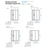 Mampara De Ducha Rectangular Angular Corredera Puertas 2 Fijos | Transparente - Cromo Brillo - 80 Cm (adaptable 78,5-80cm) - 75 Cm (adaptable 73,5-75cm)