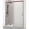 Mampara De Ducha Frontal 1 Puerta 1 Fijo Corredera | Vidrio Templado De 6mm Antical Transparente | Perfilería Negra | 135 Cm (adaptable 129-134cm)