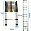 Escalera Telescópica 3,8m, Extensión Escalera Multiuso Portátil, Carga Máxima 150 Kg