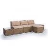 Conjunto Muebles Jardín Bahamas Conjunto Central Doble Mesa Gris Pardo 3  Módulos Centrales, 1 Puf, 2 Mesas Ratán Sintético con Ofertas en Carrefour