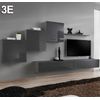 Conjunto Muebles Berit  Modelo 3 E – Gris Acabado En Brillo – 330cm – Berit 3e