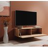 Mueble Tv 1 Puerta 2 Compartimentos – Roble Acabado En Mate – 120 X 30 X 40cm – Berit