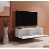 Mueble Tv 1 Puerta 2 Compartimentos – Blanco Acabado En Brillo – 120 X 30 X 40cm – Berit