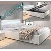 Cama De Matrimonio Canapé Con Música (subwoofer) Bahia En Color Blanco (150x190cm)