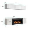 Conjunto Muebles Con Chimenea  – Blanco Acabado En Brillo  – 160cm – Krista 1a