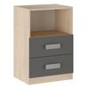 Mueble Bajo Donald 2 Cajones 1 Hueco Puccini/grafito 73x47,5x39,6 Cm