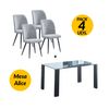 Conjunto De Comedor 1 Mesa Alice + 4 Sillas Rory Gris